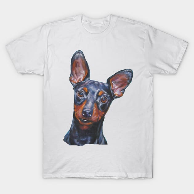 Miniature Pinscher Fine Art Painting T-Shirt by LASHEPARD